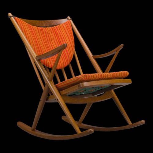 Rockingchair En Teck N182 Par Frank Reenskaug Pour Bramin 1960 Bois