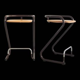 Ensemble De 2 Tabourets De Bar Brge Lindau Amp Bo Lindekrantz Marron