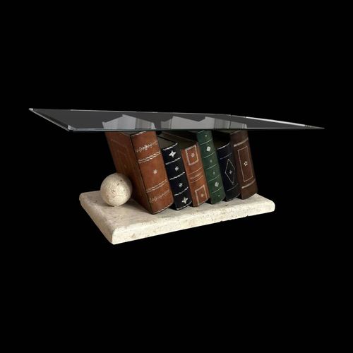 Table Basse Vintage En Verre Avec Pitement Trompelil Livres Transparent