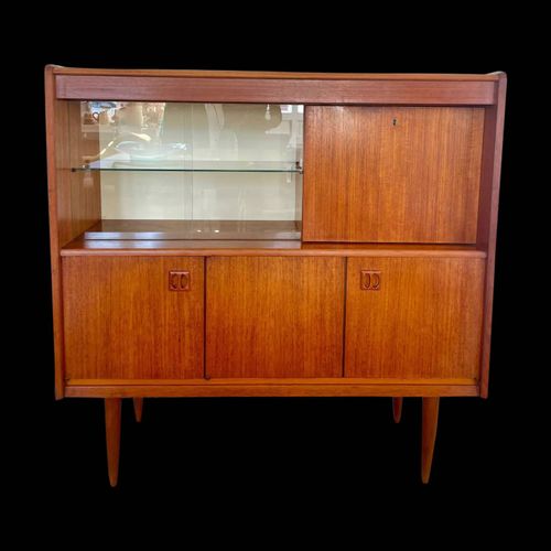 Buffet Haut Vitr En Teck Annes 60 Bois