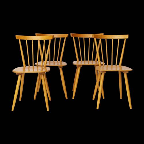 4 Chaises En Htre Design Hollandais Annes 1960 Bois