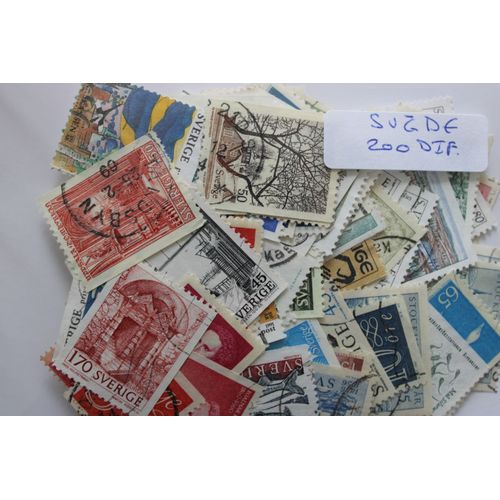 Suède 200 Timbres Différents