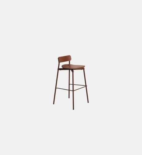 Tabouret de bar Fromme Wood - bordeaux