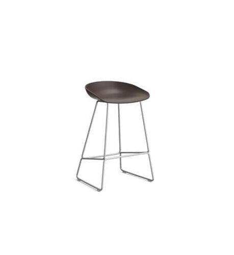 Hay - About a Stool AAS38 - aluminium poli - patins standards en plastique - Hauteur d'assise 65 cm - raisin 2.0 - Violet
