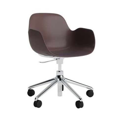Fauteuil Pivotant À Roulettes Form - Brown - Aluminium