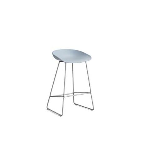 Hay - About a Stool AAS38 - slate blue 2.0 - aluminium poli - patins standards en plastique - Hauteur d'assise 65 cm - Bleu
