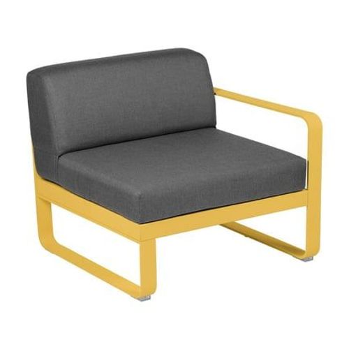 Fermob - Fauteuil Bellevie Module Droit - C6 Miel Structure - Gris Graphite - Jaune