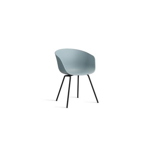 Hay - About a Chair AAC 26 - dusty blue 2.0 - noir - patins standards en plastique - Bleu