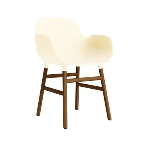Fauteuil Form Avec Structure En Bois - Cream - Noyer