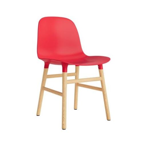 Chaise Form Avec Structure En Bois - Bright Red - Chêne