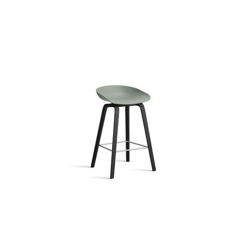 Hay - AAS 32 - Hauteur d'assise 65 cm - Standardgleiter Kunststoff - fall green 2.0 - vernis noir à base d'eau - repose-pied noir - Vert