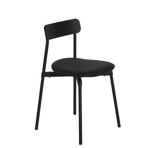 Chaise Rembourée Fromme Wood - Cuir