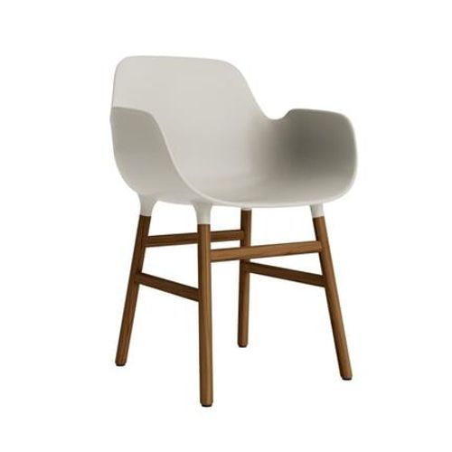 Fauteuil Form Avec Structure En Bois - Light Grey - Noyer