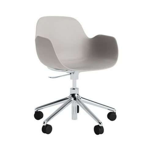 Fauteuil Pivotant À Roulettes Form - Warm Grey - Aluminium