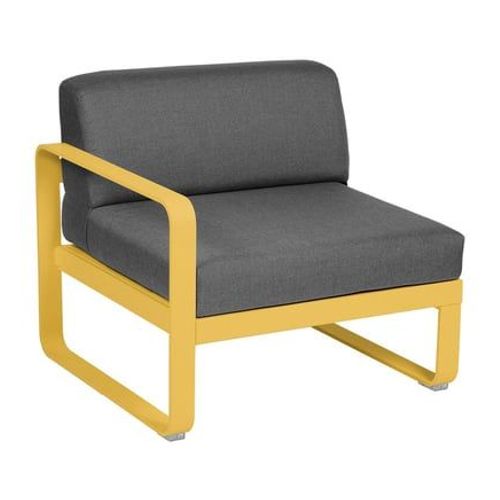 Fermob - Fauteuil Bellevie Module Gauche - C6 Miel Structure - Gris Graphite - Jaune
