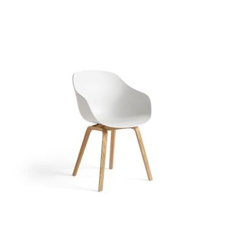 Hay - About A Chair AAC 222 - white 2.0 - chêne verni (à base d'eau) - patins en feutre - Blanc