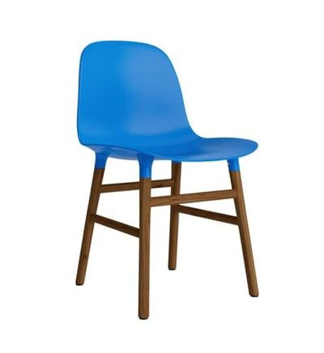 Chaise Form avec structure en bois - bright blue - Noyer