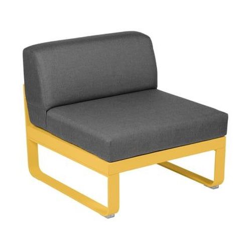 Fermob - Module Fauteuil Moyen Bellevie - C6 Miel Structure - Gris Graphite - Jaune