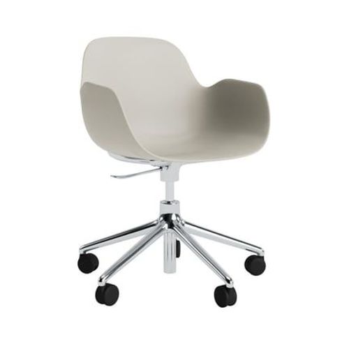 Fauteuil Pivotant À Roulettes Form - Light Grey - Aluminium