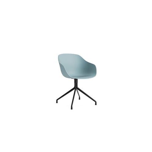 Hay - About A Chair AAC 220 - dusty blue 2.0 - noir - patins standards en plastique - Bleu