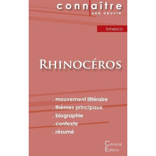 Fiche De Lecture Rhinocéros De Eugène Ionesco (Analyse Littéraire De Référence Et Résumé Complet)