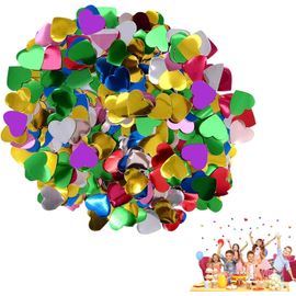 Confetti De Table Multicolores Rond ¿Confettis En Forme De C?ur Multicolores 100G,Décoratifs,En Papier Avec Brillance Métallique,Taille 1.5 Cm,Parfaits Pour Mariage,Fêtes Et Événements Spéciaux