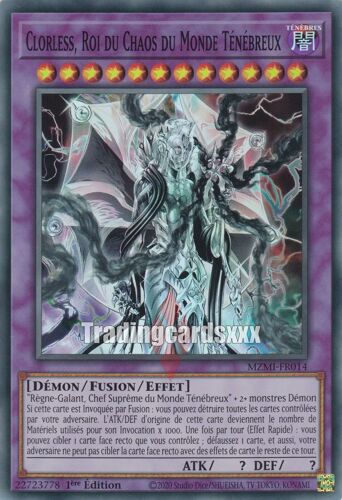 Yu Gi Oh Mzmi Fr014 Clorless Roi Du Chaos Du Monde Ténébreux Super Rare