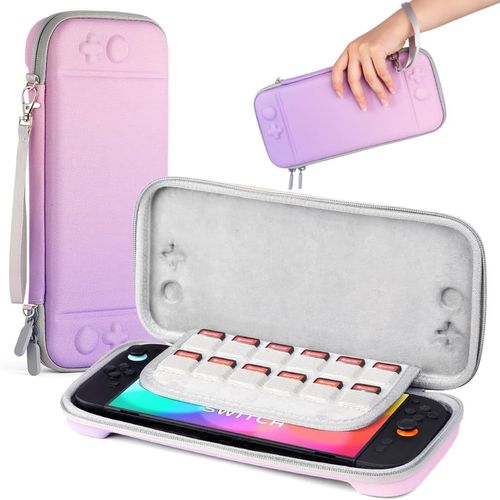 Étui pour Nintendo Switch 2 Model (2025),600D Polyester Housse Rigide Case avec 12 Cartouches de Jeux,Étui de Transport de Protection Portable pour Accessoires de Jeu pour Console Switch 2