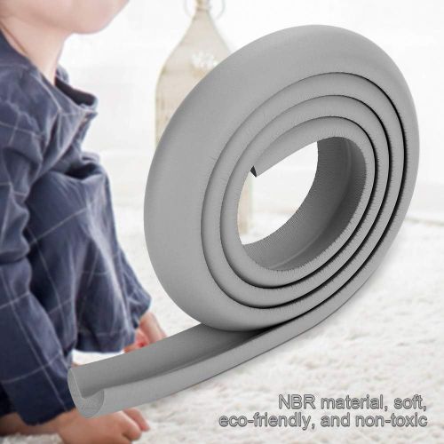Bande De Pare-Chocs,2 M Bricolage Épaissir La Protection Des Bords De Table Bébé Enfants Sécurité Bureau Cheminée Comptoir Coins Pré-Collés Élargir La Bande Coussin Pour La Décoration (Gris Clair)
