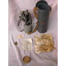 Ww2 France Masque A Gaz Défense Passive Civile Francais Et Notice Prescription Personnalisé 38/39