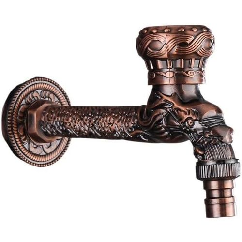 Robinet mural décoratif en laiton pour jardin extérieur, robinet de lavabo mural sculpté