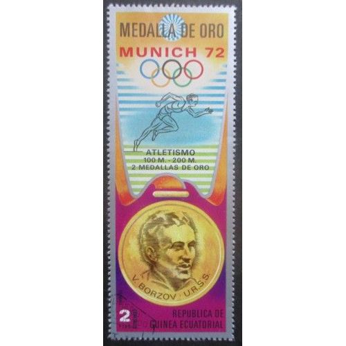 Guinee Equatoriale N°28b Vainqueur Au Jeux Olympiques De Munich 1972 Oblitéré