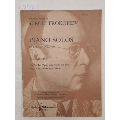 Prokofiev Piano Solos Volume Nine Op 75. Op. 77 (Ed. Belwin)