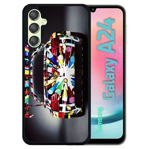 Coque Pour Galaxy A24 - Voiture Art Coloré - Silicone - Noir