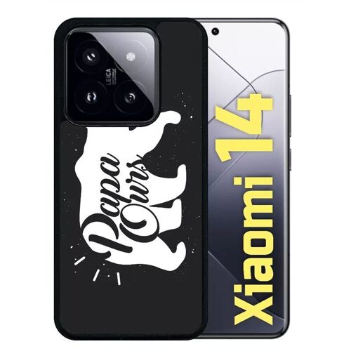 Coque Pour Redmi 14 - Papa Ours Fond Noir - Silicone - Noir