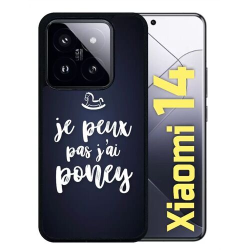 Coque Pour Redmi 14 - Je Peux Pas Jai Poney Fond Noir - Silicone - Noir