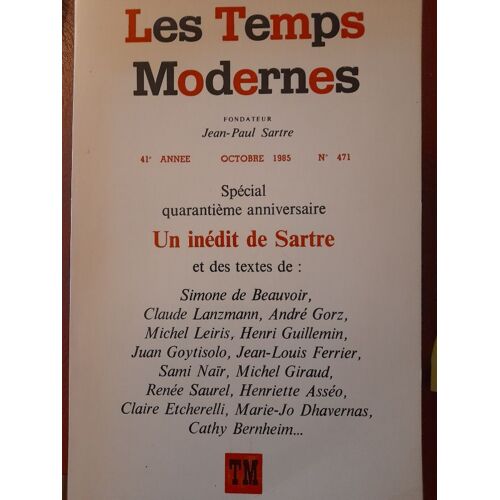 Les Temps Modernes N°471, Octobre 1985. Spécial 40me Anniversaire