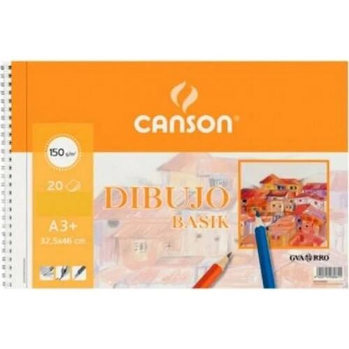 Canson Bloc-Notes Basik Lisse Microperforé 150 G 20 Volets 10 Unités Spirale (32,5 X 46 Cm)