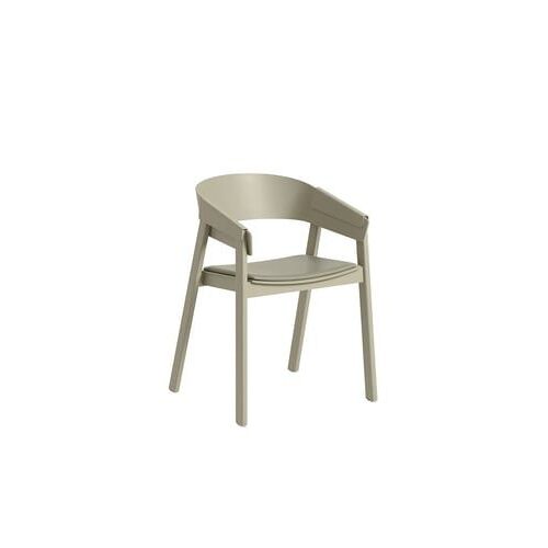 Muuto - Chaise Cover avec coussin en cuir - Stone - Gris