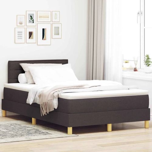 Vidaxl Lit Boxspring Avec Matelas Marron Foncé 120 X 190 Cm Tissu
