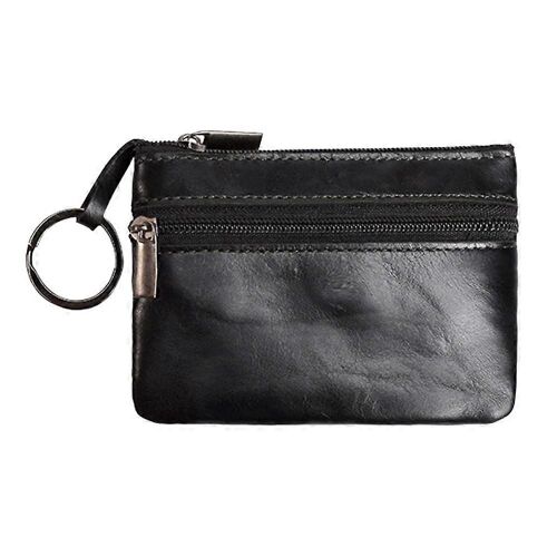 Type K Couche supérieure Cuir De Vachette Porte-monnaie Fermeture à glissière Poche Cartes de conception Pièces de monnaie Pochette de stockage d'argent