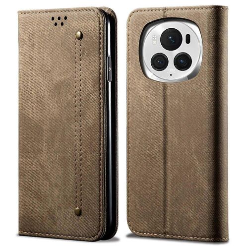 Pour Honor Magic6 Pro 5G Étui En Cuir Portefeuille Couverture De Téléphone Jeans Tissu Texture