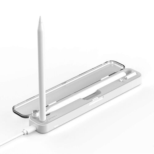 Boîtier de charge sans fil P2 2-en-1 Étui de transport pour Apple Pencil 2e/1ère génération, boîte de rangement Pen