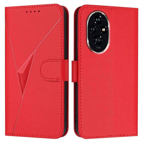 Pour Honor 200 Pro 5G Case Triangle Impression Housse de téléphone en cuir avec lanière