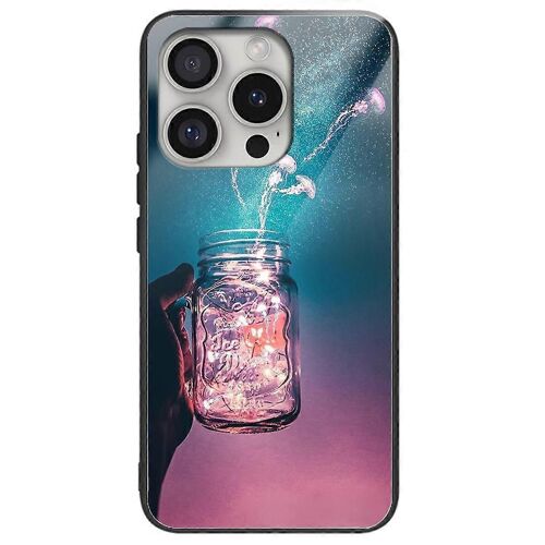 Pour Iphone 16 Pro Max Case Verre Trempé + Impression De Motif De Coque De Téléphone Tpu