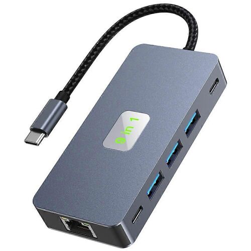 Hub 2318 Type-C avec 3xUSB 3.0 + sortie vidéo HD + 2 lecteurs de cartes + 100W + Ethernet RJ45 + données USB-C