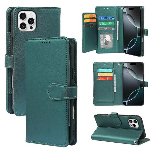 Pour iPhone 16 Pro Case avec 9 emplacements pour cartes Support en cuir PU Couverture de téléphone