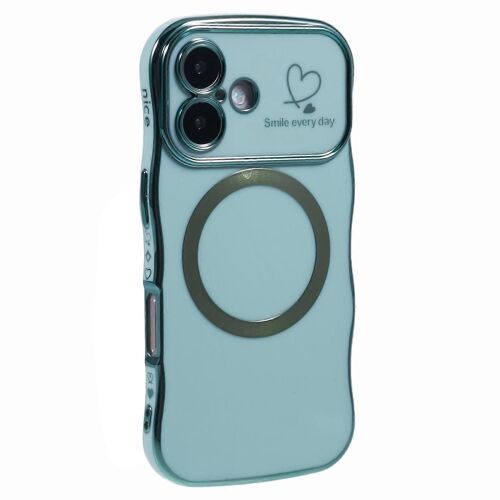 Pour Iphone 16 Étui Magnétique Galvanoplastie Cadre Bouclé Tpu Couverture De Téléphone Grande Fenêtre