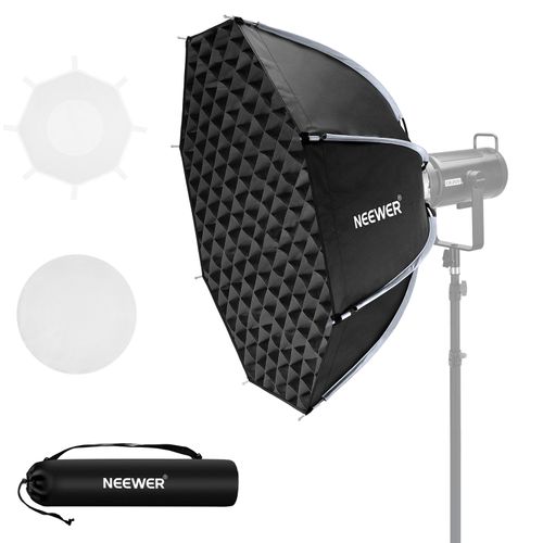 NEEWER Boîte à lumière octogonale de 90cm, support Bowens à dégagement rapide avec grille en nid d'abeille,Sac pour RGB CB60 CB60B CB200B MS60B MS60C MS150B S101-300W/400W Pro Vision 4 Q4, NS35P