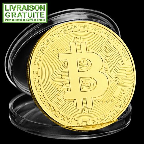 Bitcoin Btc - Pièce Médaille Commémorative Plaquée Or